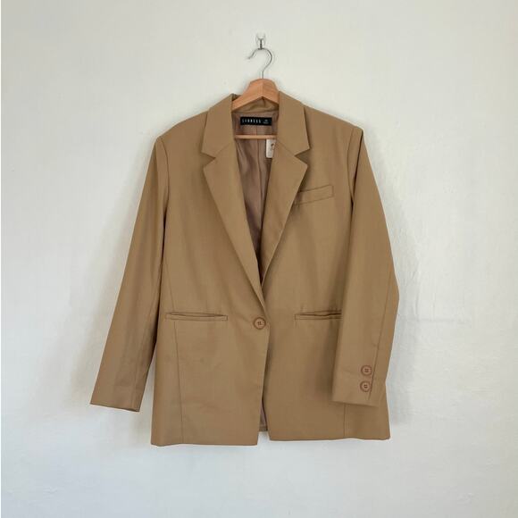 Lioness – Welcome To The Jungle Oversized Blazer in Camel - Picture 1 of 10